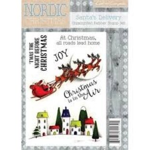 Crafter's Companion Nordic Christmas Unmounted Rubber Stamp A6 Santa's Delivery