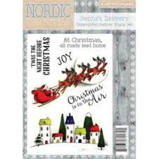 Crafter´s Companion Crafter's Companion Nordic Christmas Unmounted Rubber Stamp A6 Santa's Delivery