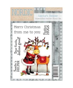 Crafter's Companion Nordic Christmas Unmounted Rubber Stamp A6 Santa's Helper