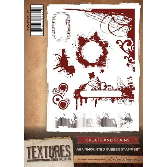 Crafter´s Companion Crafter's Companion Textures Unmounted Rubber Stamp A6 Splats and Stains