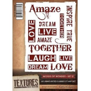 Crafter's Companion Textures Unmounted Rubber Stamp A6 Words of Wonder Set 2