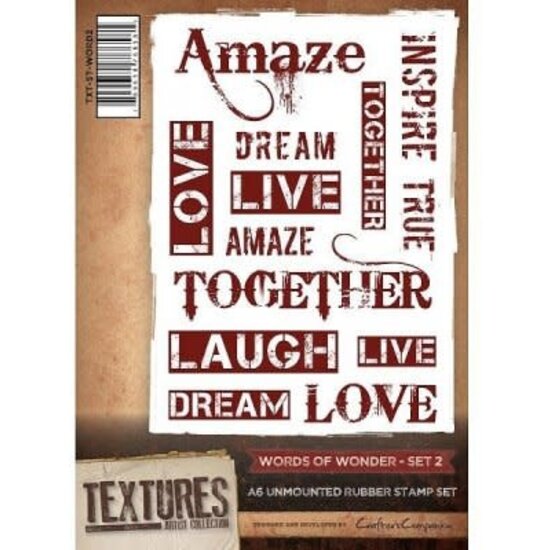 Crafter´s Companion Crafter's Companion Textures Unmounted Rubber Stamp A6 Words of Wonder Set 2