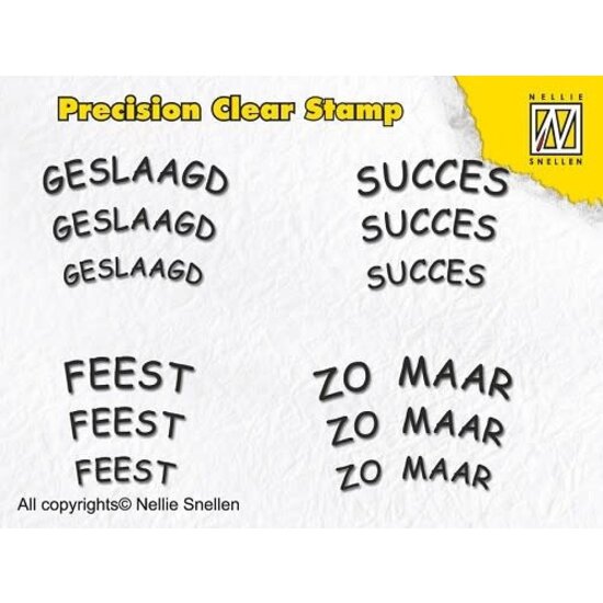 Nellie Snellen Nellie Snellen Precision Clear Stamp Geslaagd Succes Feest Zomaar