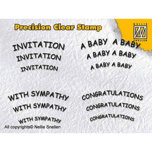 Nellie Snellen Precision Clear Stamp Invitation Baby Sympathy Congratulations