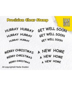 Nellie Snellen Precision Clear Stamp Hurray Well Merry Christmas New Home