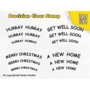 Nellie Snellen Precision Clear Stamp Hurray Well Merry Christmas New Home
