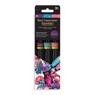 Spectrum Noir Sparkle Glitter Brush Pens Set Antique Vintage