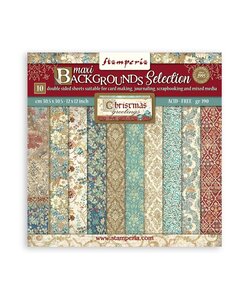 Stamperia paperpack 12 x 12 Christmas Greetings Background selection