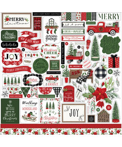 Echo Park 12x12 Inch Collection Kit 12 double sided sheets 1 sticker sheet Home for Christmas