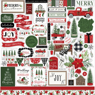 Echo Park 12x12 Inch Collection Kit 12 double sided sheets 1 sticker sheet Home for Christmas