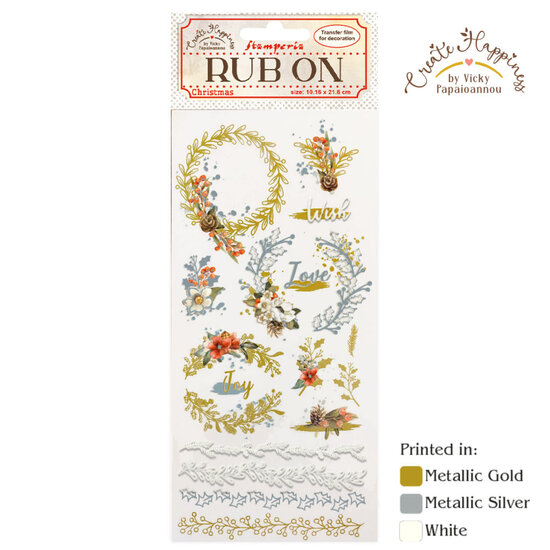 Stamperia Stamperia Rub-On 4x8,5 Inch Create Happiness Christmas Garlands 1 vel