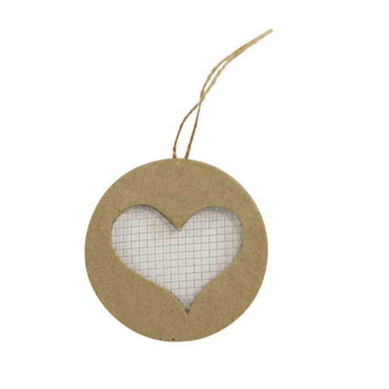 Decopatch Decopatch Papier Maché Set van 4 Hart in Kader om op te hangen 1x8x8cm.