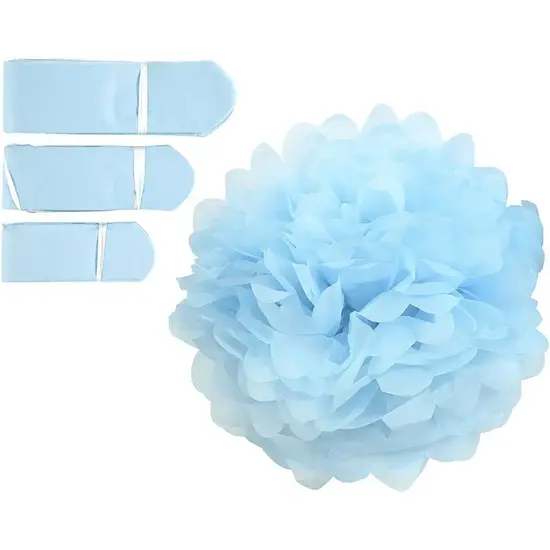 Creotime Pompon, licht turquoise/baby blauw 20x24x30cm 3 s