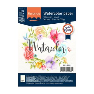 Florence Aquarel Papier Texture A5 300g Off White 15st