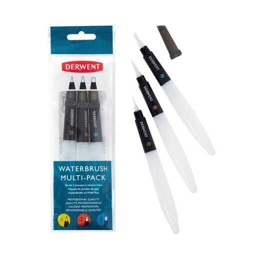 Derwent Derwent Waterbrush Set Fine, Medium en Chisel
