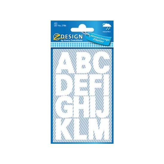 Avery Avery Letter sticker Watervast 25 mm. Wit
