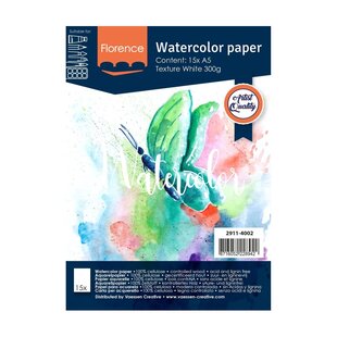 Florence Aquarel Papier Texture A5 300g White 15st