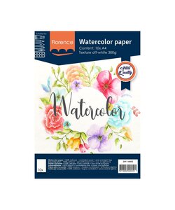 Florence Aquarel Papier Texture A4 300g Off White 10st