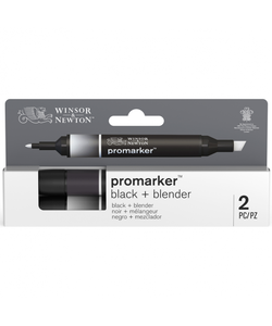 Winsor & Newton Promarker Black & Blender Set 2st.