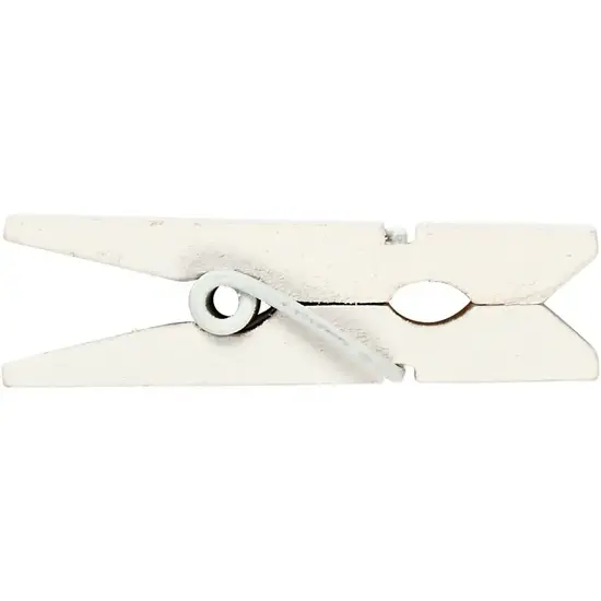 Creotime Wasknijpers hout 3,5 cm x 0.7 cm wit 20 st