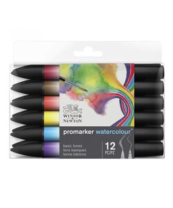 Winsor & Newton Promarker Watercolour Basic Tones Set 12st.