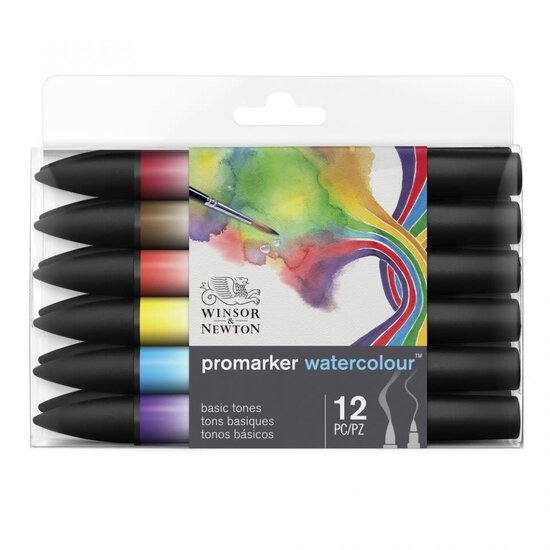 Winsor & Newton Winsor & Newton Promarker Watercolour Basic Tones Set 12st.