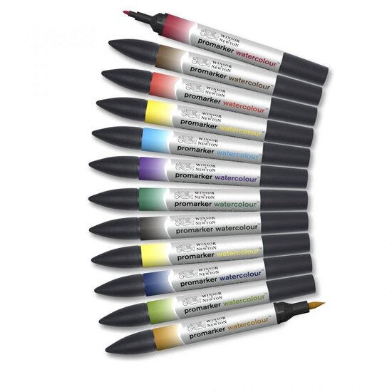 Winsor & Newton Winsor & Newton Promarker Watercolour Basic Tones Set 12st.