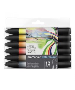 Winsor & Newton Promarker Watercolour Landscape Tones Set 12st.