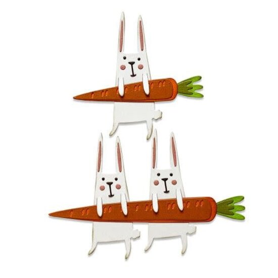 Tim Holtz Sizzix Thinlits Die Set Tim Holtz Carrot Bunny 11 Dies