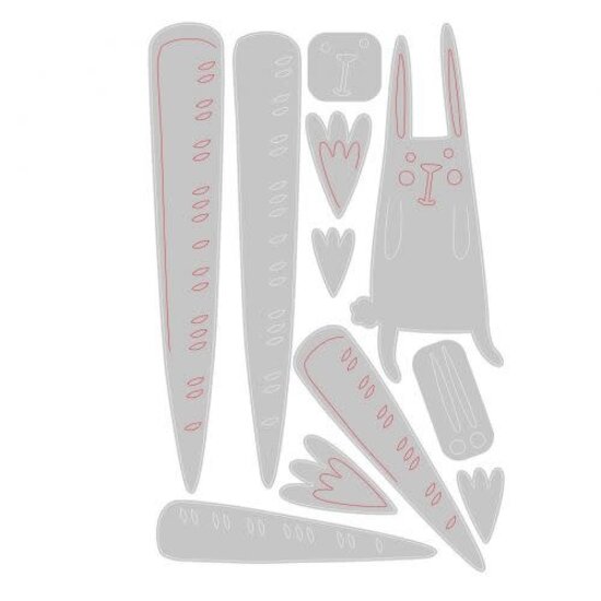 Tim Holtz Sizzix Thinlits Die Set Tim Holtz Carrot Bunny 11 Dies