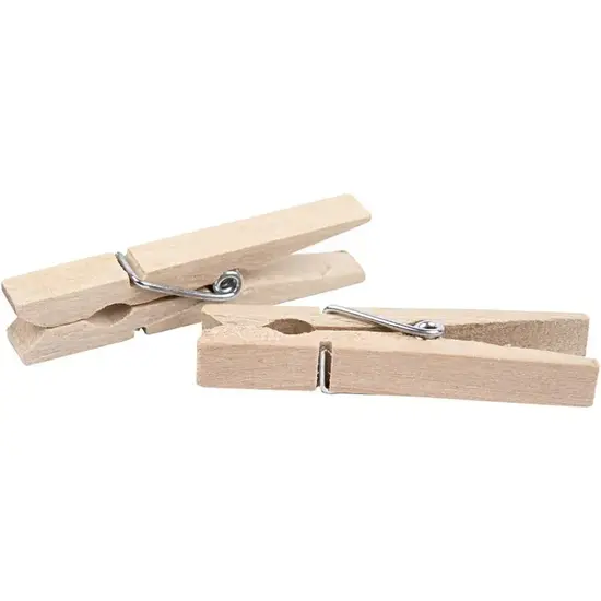 Creotime Wasknijpers Hout 4,8 cm x 0.6 cm 50 st