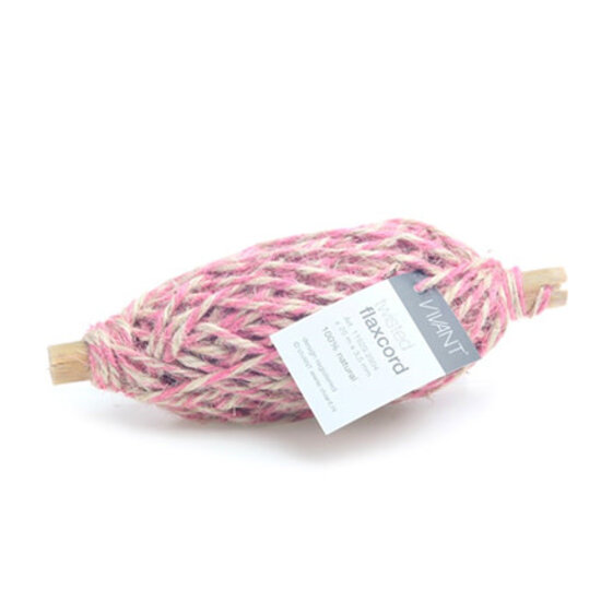 Vivant Vivant Flaxcord Touw 25m x 3,5mm 100% Natural Twisted Pink