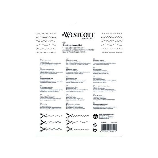Westcott Figuurschaar 14cm. assorti 6 stuks