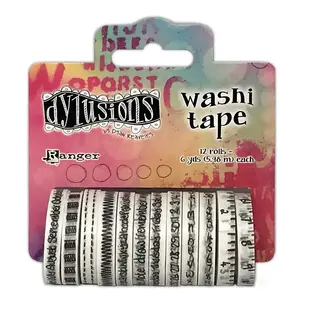 Dylusions Washi Tape set White 3,5cm x 5,5m 12pcs.