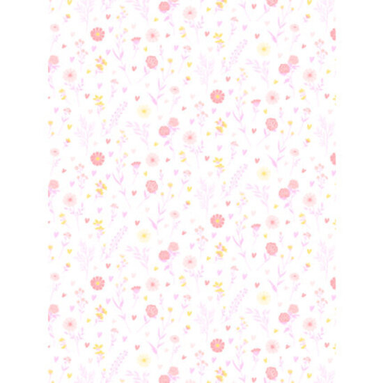 Decopatch Vel Decopatch Papier Textuur Patroon Bloemen Wit/Roze/Goud