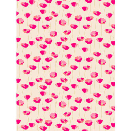 Decopatch Vel Decopatch Papier Textuur Patroon Rode Klaprozen Beige/Rood/Goud