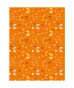 Vel Decopatch Papier Patroon Strand Oranje