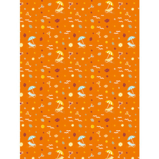 Decopatch Vel Decopatch Papier Patroon Strand Oranje