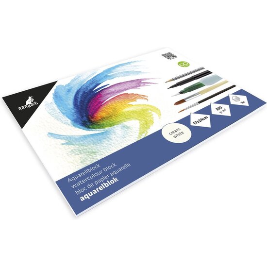 Kangaro Aquarel blok 300gr. 17x24cm. 16st.  Room wit