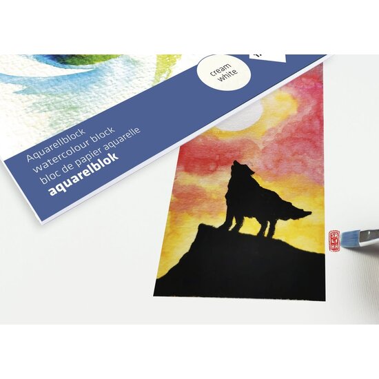 Kangaro Aquarel blok 300gr. 24x32cm. 16st.  Room wit