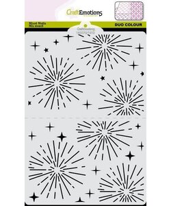 CraftEmotions Stencil 2xA6 Duo Colour Patroon Xmas nr.10