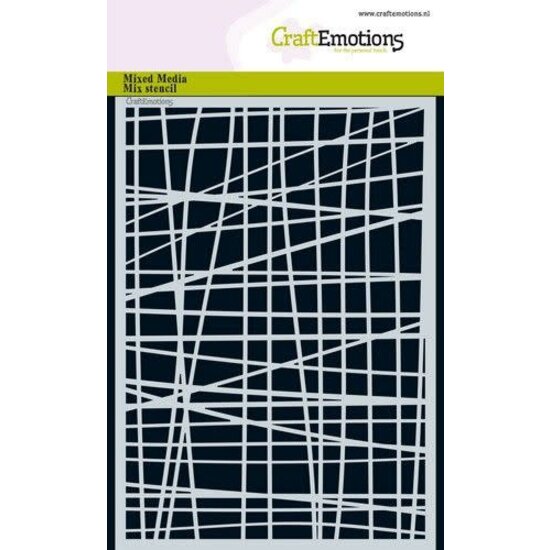 CraftEmotions CraftEmotions Stencil A5 Lijnen Ruit Onregelmatig