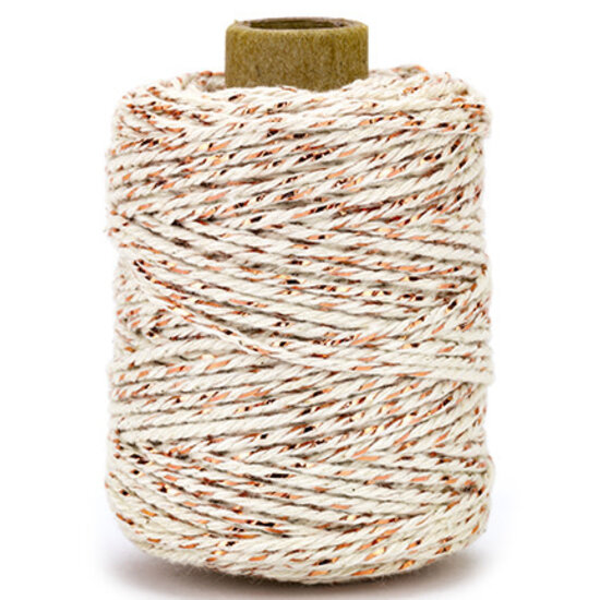Vivant Katoen Koord Lurex 2mm 50m Creme/Rose