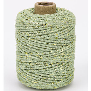 Katoen Koord Lurex 2mm 50m Jade Groen/Goud