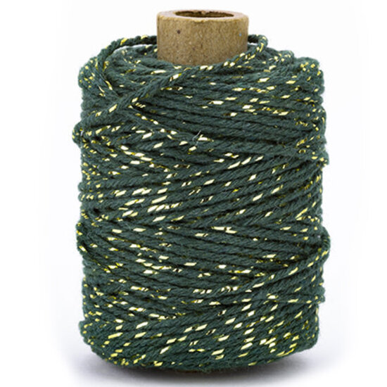 Vivant Katoen Koord Lurex 2mm 50m Groen/Goud