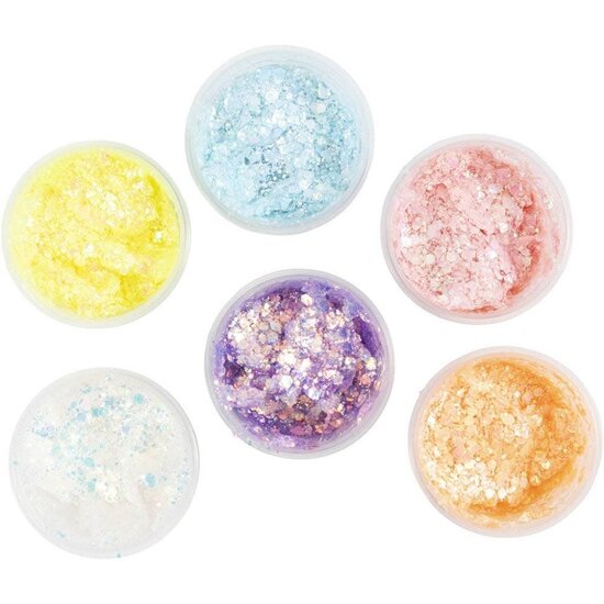 Creotime Glitter Clay Pastelkleuren 6x20ml