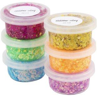 Glitter Clay Basiskleuren 6x20ml