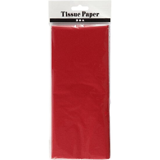Creotime Tissuepapier/Vloeipapier 50x70 cm, 17 gr, 10 vel, Rood