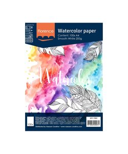 Florence Aquarel Papier Smooth A4 200g White 100st