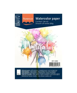 Florence Aquarel Papier Smooth A5 200g Off White 24st